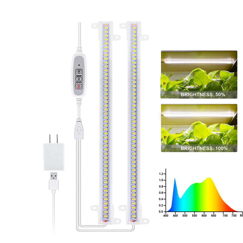 Set of 2 LED Grow Light Strips