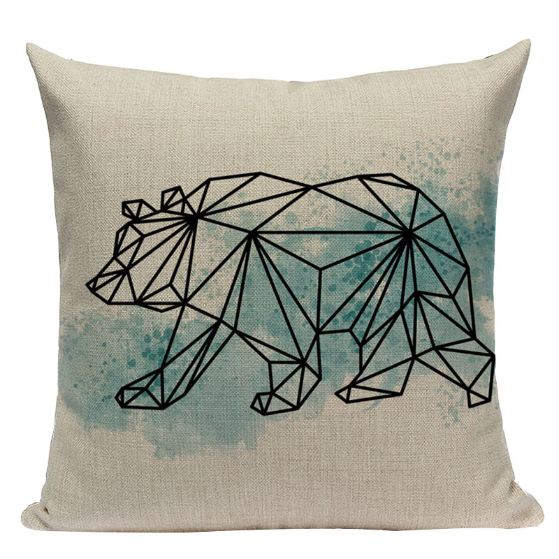 Nordic geometric Animals cushion cover