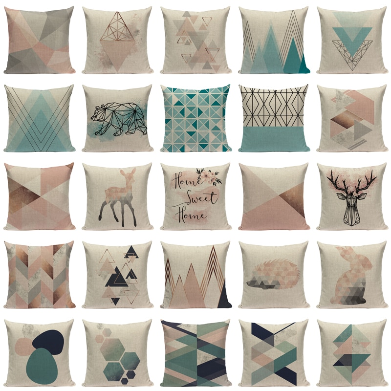 Nordic geometric Animals cushion cover