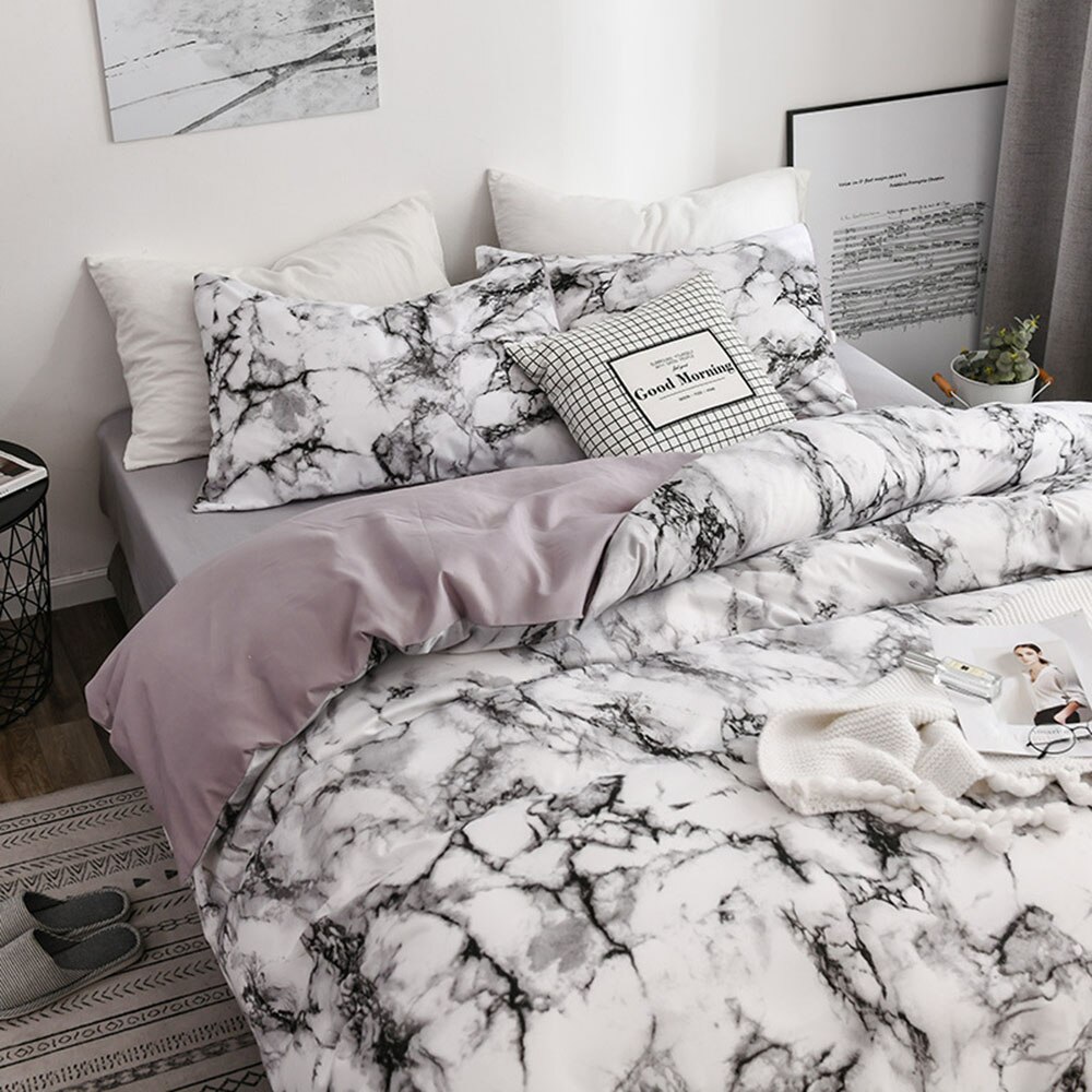 Bedding with Marble Texture