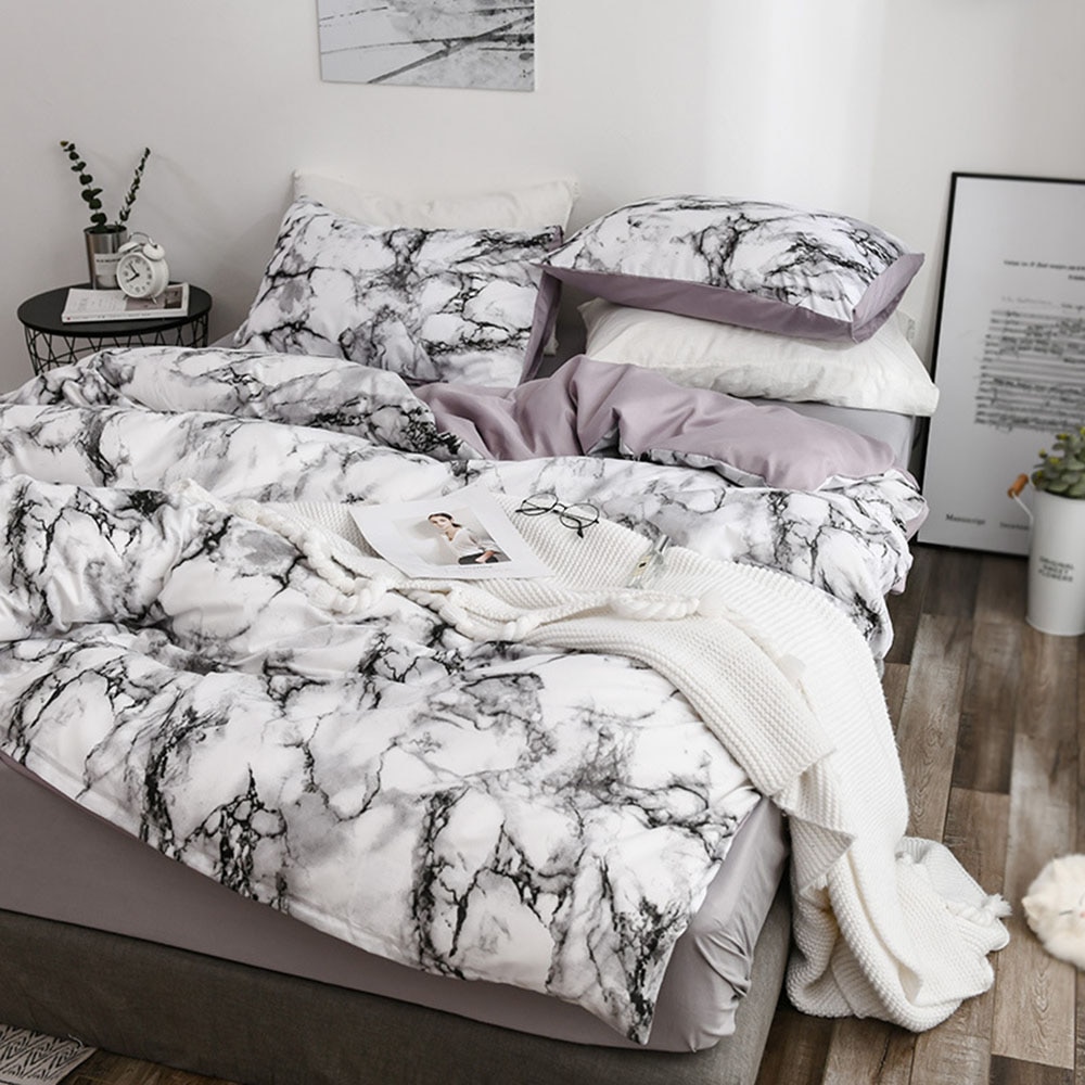 Bedding with Marble Texture