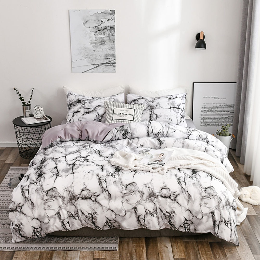 Bedding with Marble Texture