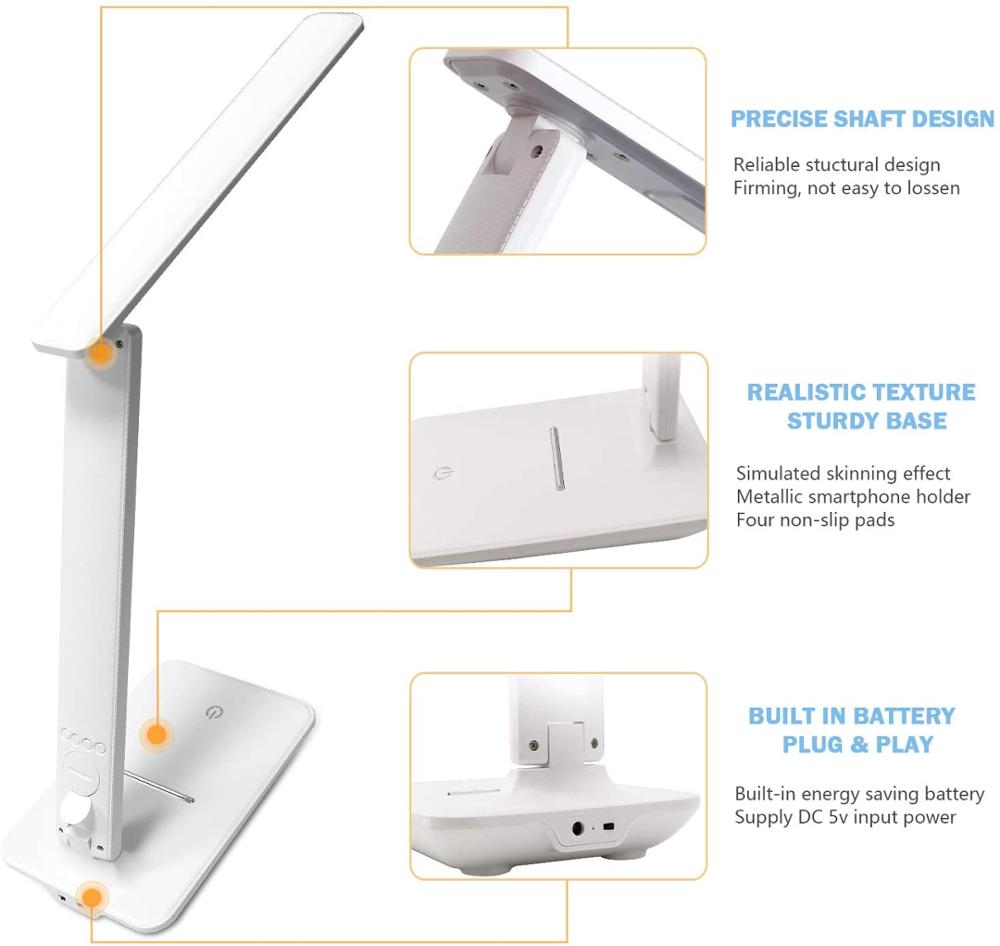 LED Desk Lamp with Temperature and Alarm Clock