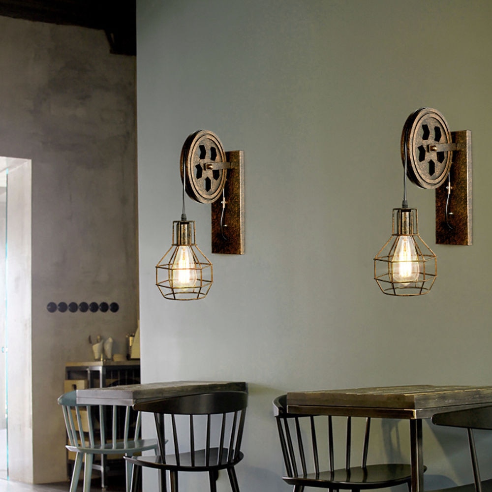 Retro Pulley Style Wall Lamp