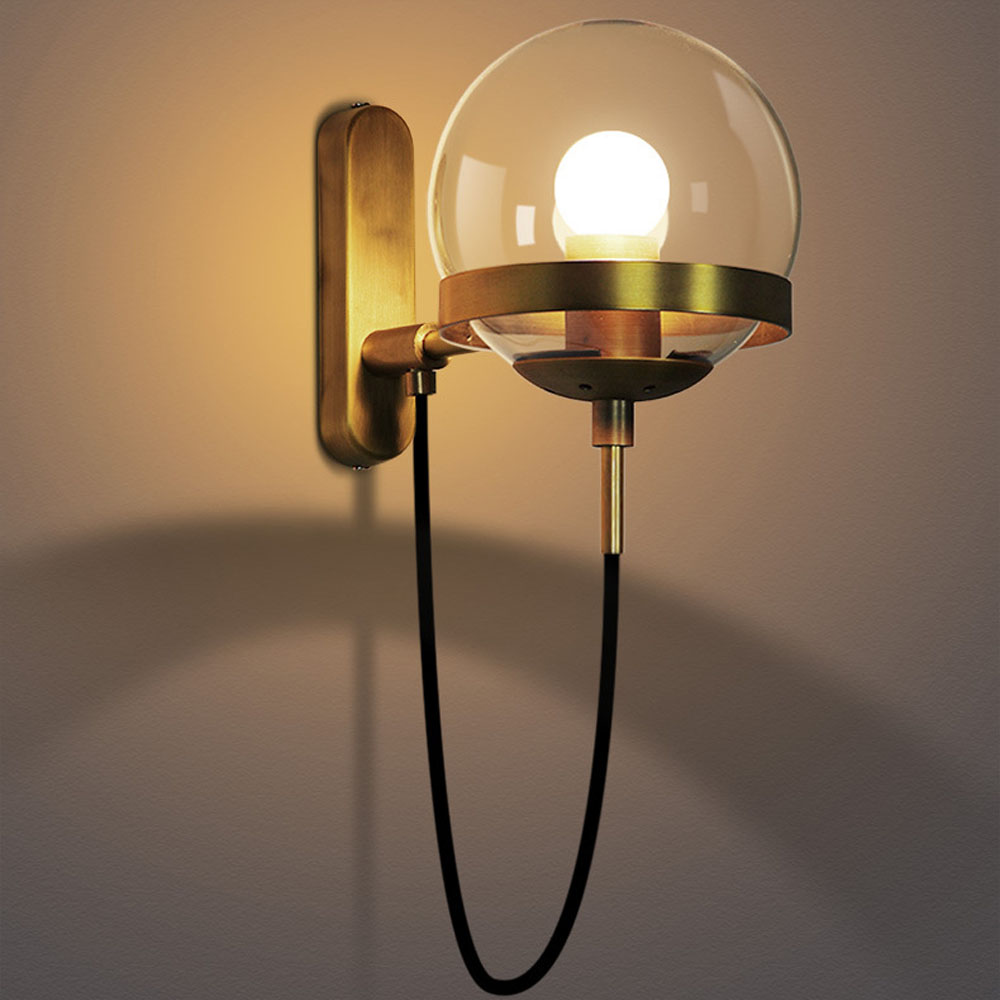 Loft Style Glass Ball Wall Light