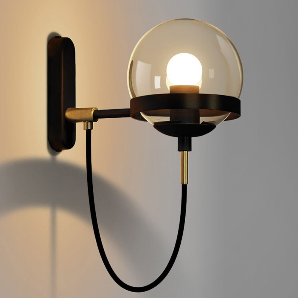 Loft Style Glass Ball Wall Light