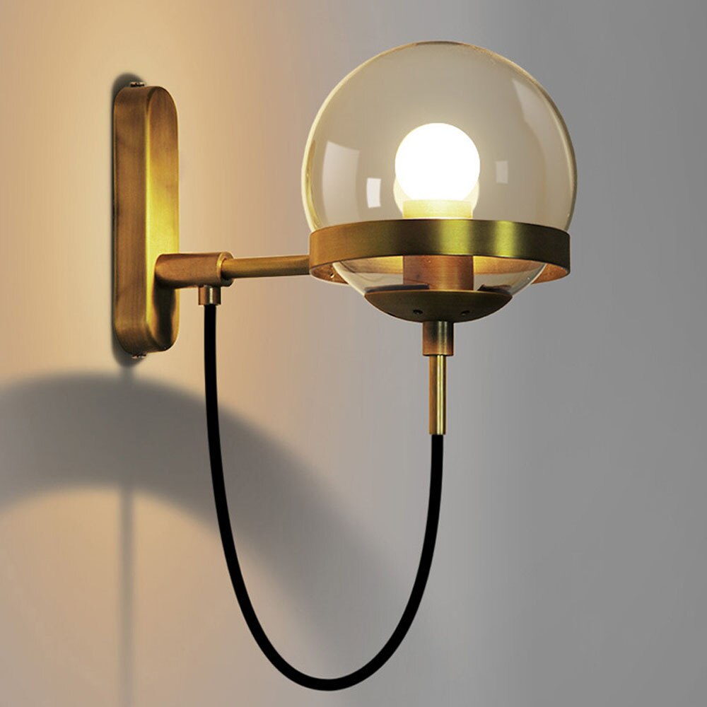 Loft Style Glass Ball Wall Light