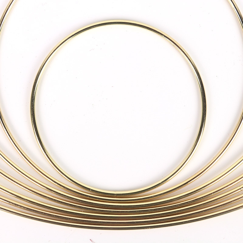 Metal Hanging Hoop in Gold Color