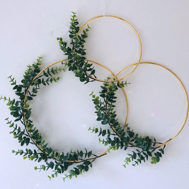 Metal Hanging Hoop in Gold Color