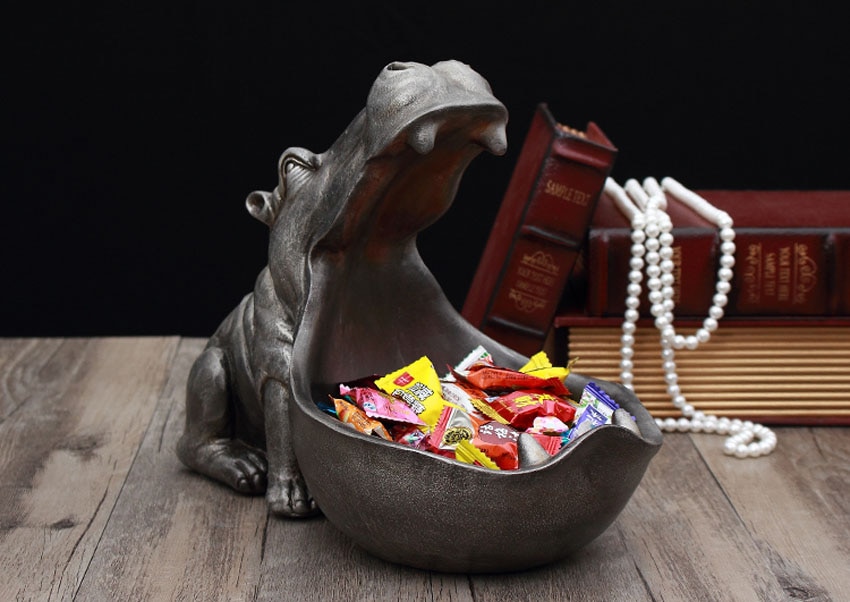 Hippo Candy Container Figurine