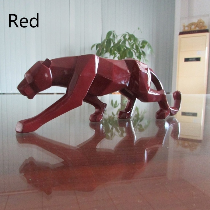 Abstract Geometric Panther Figurine