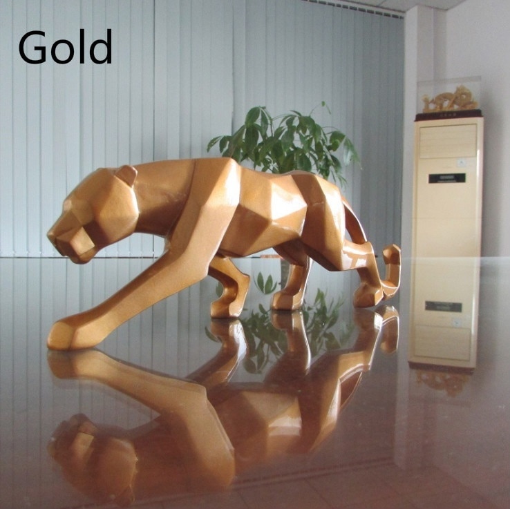 Abstract Geometric Panther Figurine