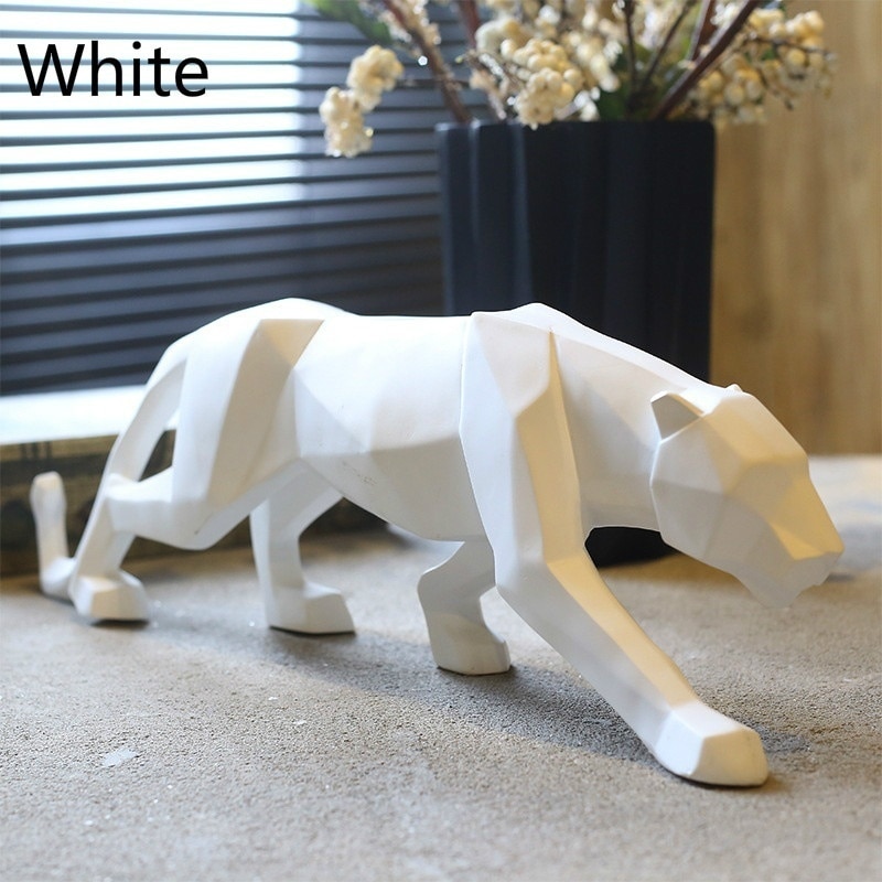 Abstract Geometric Panther Figurine