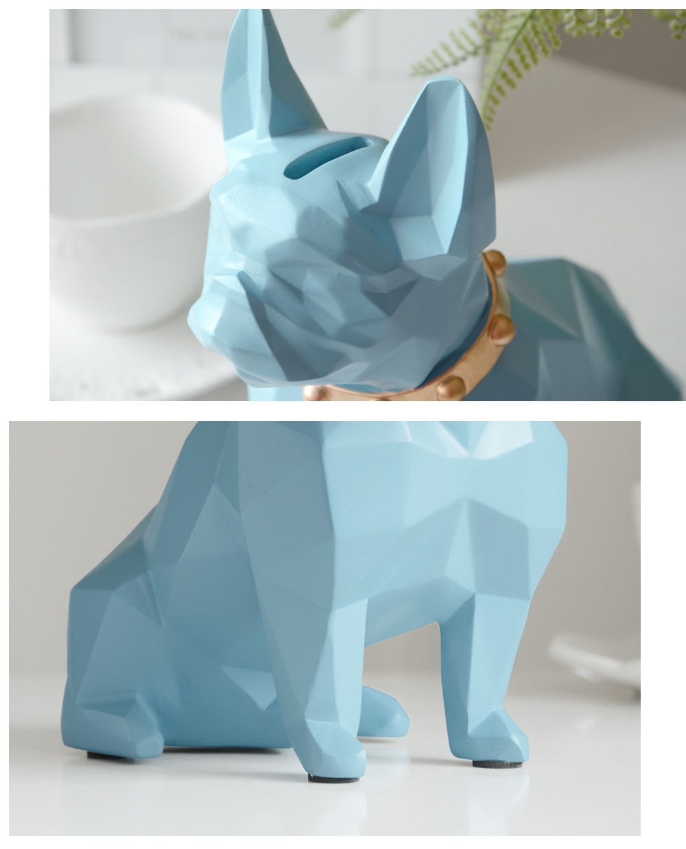 Geometric French Bulldog Figurine and Piggy Bank