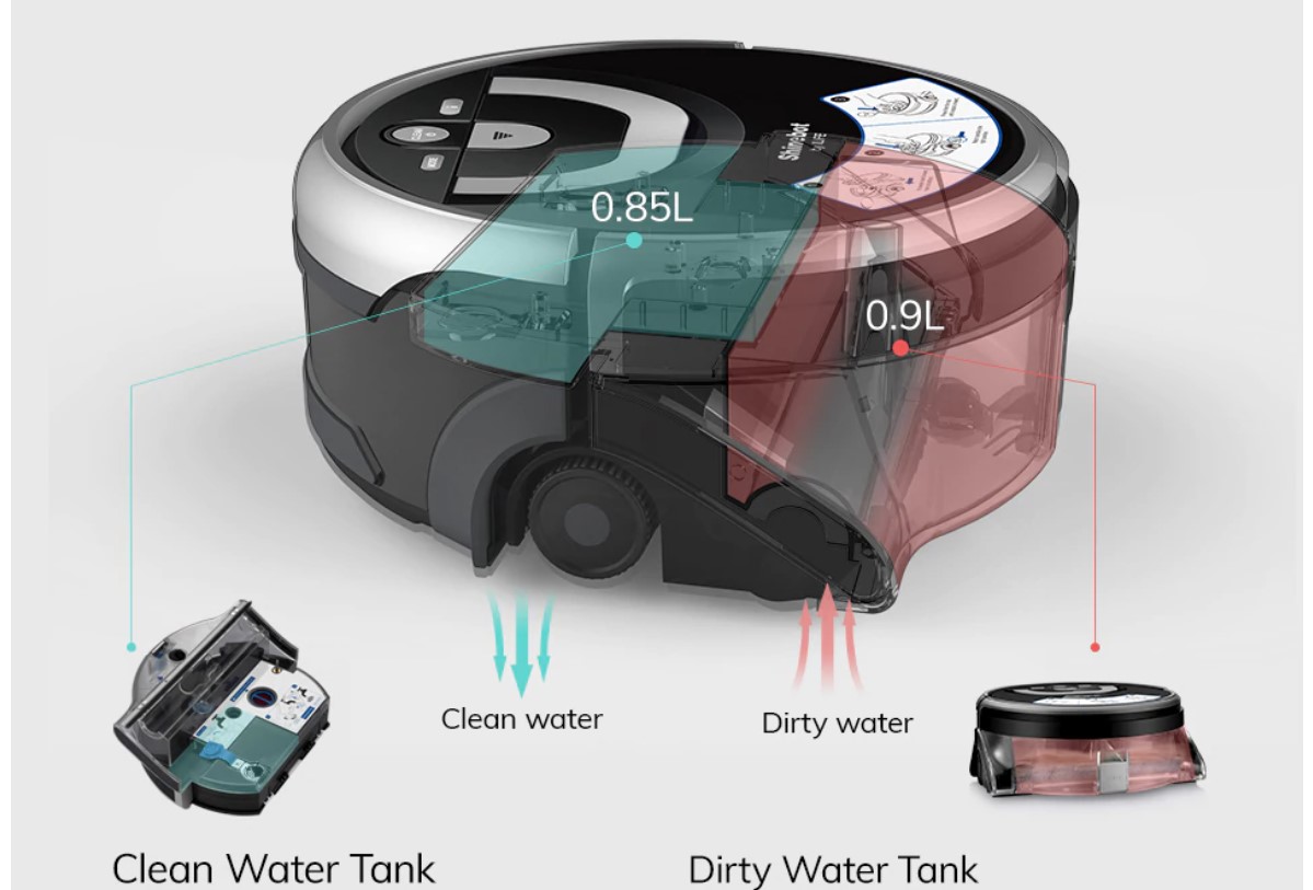 Black and Silver Design Robot Vacuum Cleaner